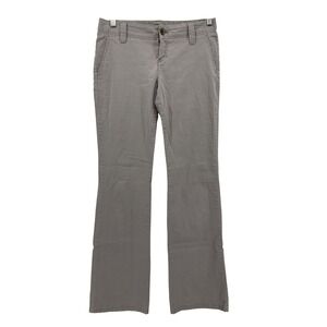 Express Womens Flare Pants Size 2 Gray Low Rise Twill Cotton Blend Y2K Style